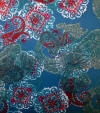 Nursing Scrubs Madallions Blue Cotton Sateen  ja Raleigh Durham Medical   