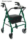 Walker Rollator 4-Wheel Padded Seat green